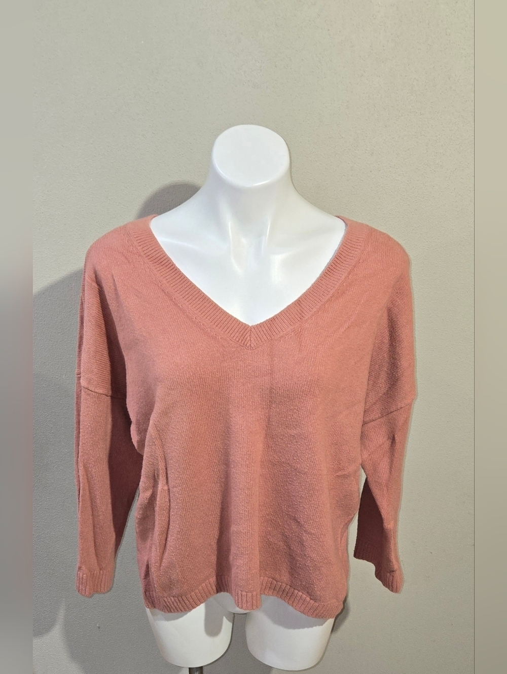 Madewell Sweater Vneck Pink/Peach Women's Size Large